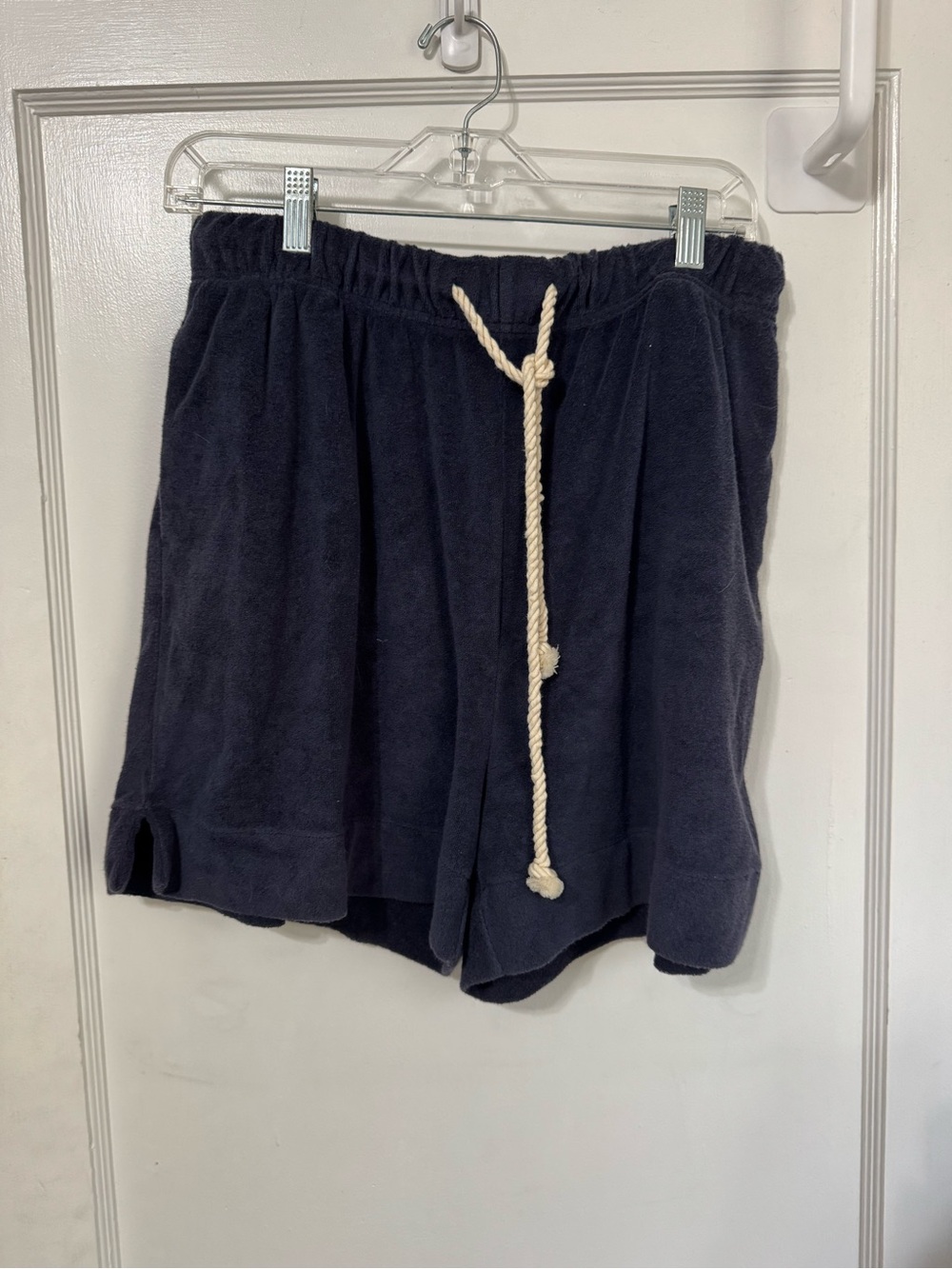 Alex Mill Navy Terry Cloth Drawstring Shorts Womens Size L